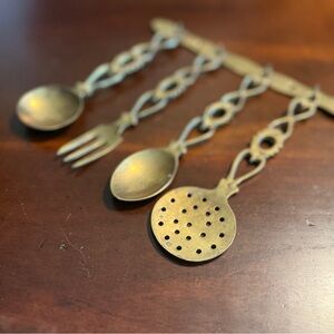 Vintage Gold Wall Hanging Utensils